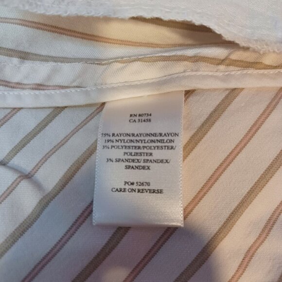 To The Max Womens Sz S Cream Pinstripe Button Front Blazer Stretch Office Career - Picture 11 of 11